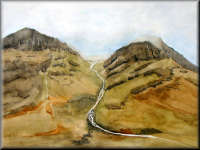 A watercolour painting of Glencoe