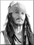 A Pencil drawing of Captain Jack Sparrow