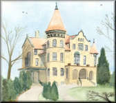 A watercolour painting of Holway House, La Crosse