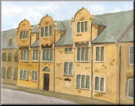 A watercolour painting of Hazelrigg House