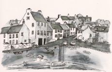 A Pen & Wash sketch of Crail Harbour