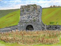 An acrylic  painting of an Old Lime Kiln
