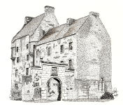 A Pen drawing of Midhope Castle