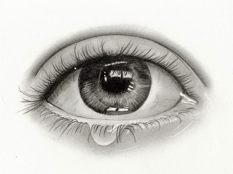 Teary eye sketch | Eye sketch, Teary eyes, Eyes