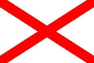 The flag of St.Patrick, the patron saint of Ireland